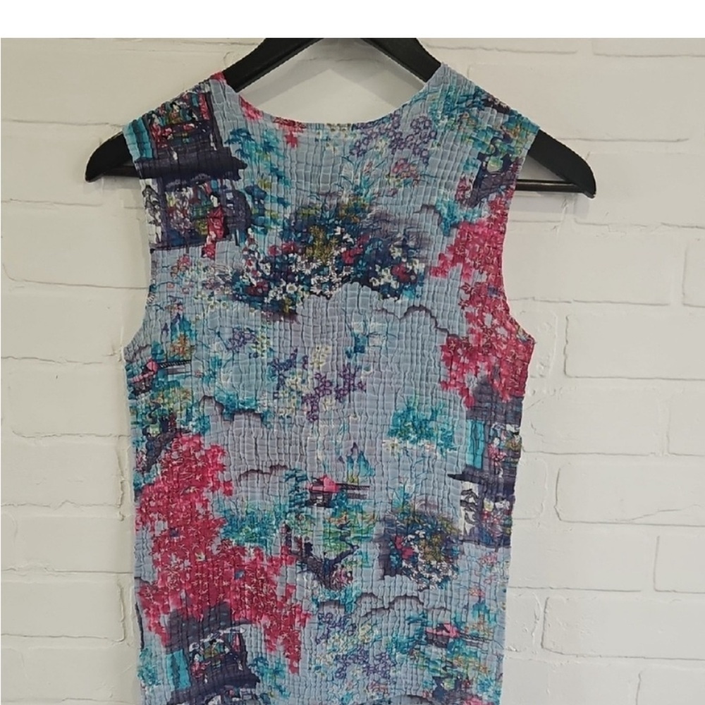 Libra Scenic Sleeveless Sheer Pleated Blouse